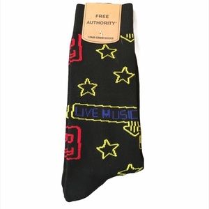 Free Authority Live Music Crew Socks, Black